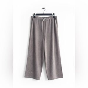 Loro Piana Cashmere Wide Leg Lounge Pants Large Taupe